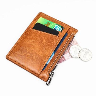 Vintage Men Leather Wallet Short Slim Male Purses Money Credit Card Holders Men Wallet Money Bag Zipper Coin Purse
