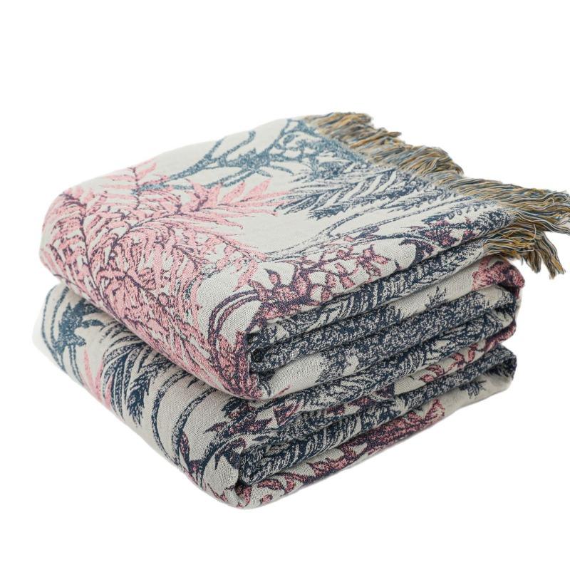 

Плед Willow Forest 200x230см, 100% хлопок, одеяла для дивана, кровати, хлопковые одеяла с кисточками для декора фермерского дома, мягкий легкий пикник 200cmx230cm