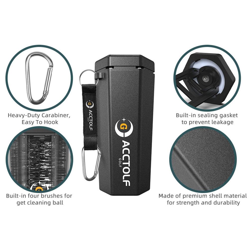 Golfball-Waschmaschine Reinigungsmaschine mit Handtuch Wiederverwendbarer Wagen Becherhalter Tragbarer Golftaschenwagen Reiniger Zubehör für Geschenk