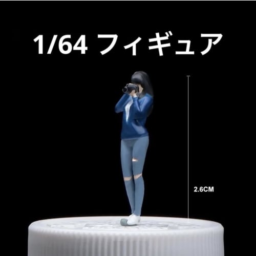 1/64 scale figure of Camera Girl in Distressed Denim 22223195 model diorama