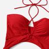 Swimsuit Women's One Piece Triangle Solid Color Multicolor Lace Up Drawstring Bikini Suits