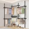 Industrial Pipe Clothing Rack Walk-in Closet Cloth Hanging Rack wall mounted Clothing Rack Home walk-in Wardrobe Supplies Organi