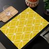 Nordic Yellow Black Abstract Geometric Placemat Cotton Linen Fabric Table Mats Family Dinner Tableware Kitchen Table Mat 30X45cm