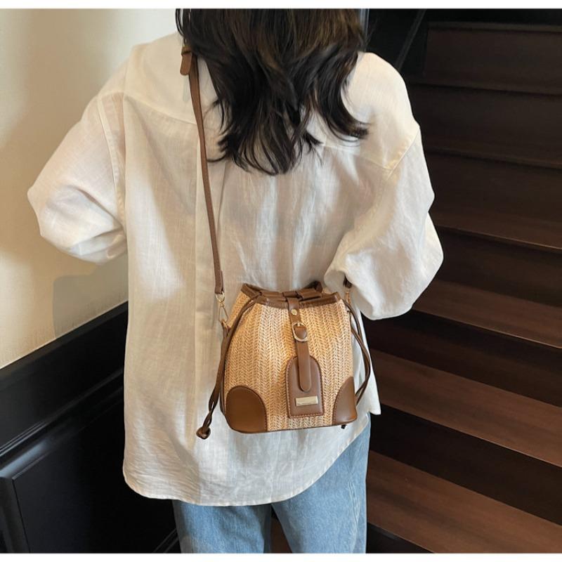 Casual Knitting Women's Shoulder Small Bag Women's Popular New Trendy Fashion Messenger Bucket Bag