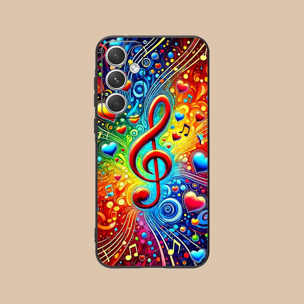 Musical Note Staff Mobile Phone Case for Samsung Galaxy S26 S25 S24 S23 S22 S21 S20 Note20 Plus FE Ultra Colorful Cover Cover