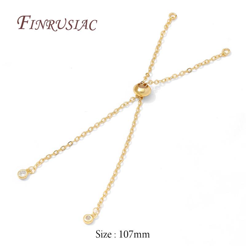 

18K Gold Plated Sliding Adjustable Bracelet Making Chains For Jewelry,Half-finished Bracelets,DIY Necklace Making Accessories 1 piece