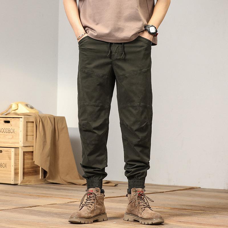 

New overalls casual men s straight loose versatile trendy pants men s high street leggings men s trousers 38 армия зеленый