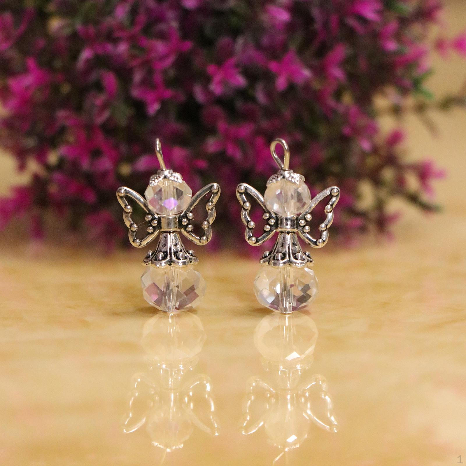 

12шт подвески в виде ангела граненые бусины браслет-распорка поделки изготовление фурнитуры clear