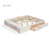 Queen Platform Bed - 4 Storage Drawers and Hydraulic Lift Footboard - Modern Space Saving Antique White Wood Bed Base - Headboa