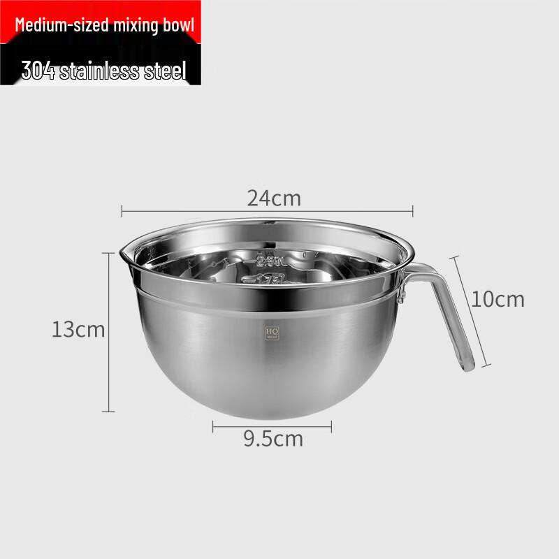 

Zhishi Deep 304 Stainless Steel Mixing & Beating Bowl with Handle