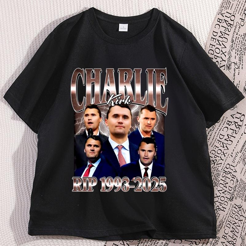 Charlie Kirk Bedrucktes Grafik-T-Shirt Kurzarm Charlie Kirk Rip 19932025 T-Shirt Lustiges Vintage-T-Shirt Unisexs Designer-Kleidung