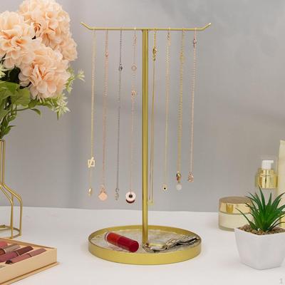 Organizador de Exhibición de Joyería Decorativo de Metal para Escritorio Barra en T Soporte para Collares para Reloj