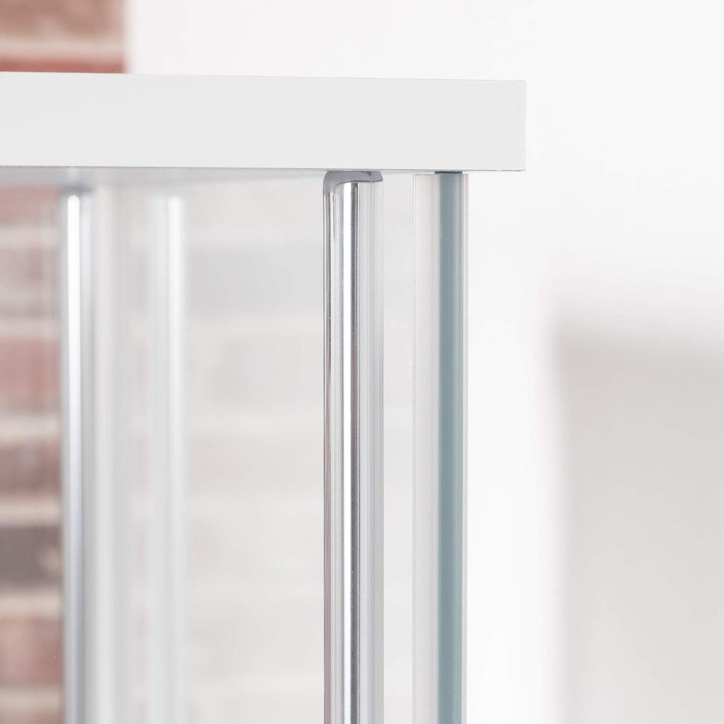 Fuji Boeki Collection Case Figure Case 4 Tiers Width X Depth X Height 120cm White Full Glass Assembly Required Low Type 97341 42.5 36.5