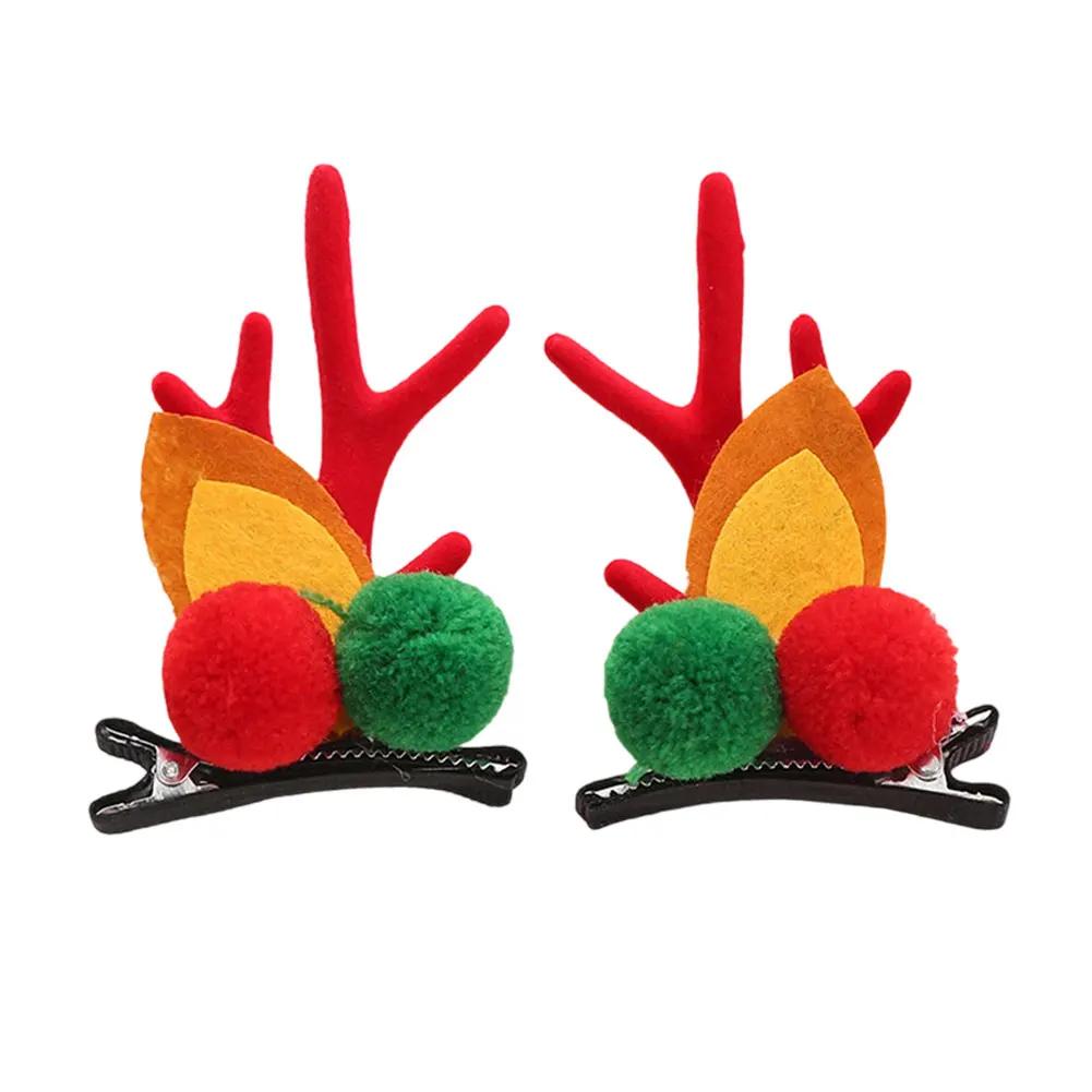 Christmas Decorative Deer Antler Hair Clip Party Costume Accessory Halloween Adult Hair Card Adorable Girl Heart Festival Gift