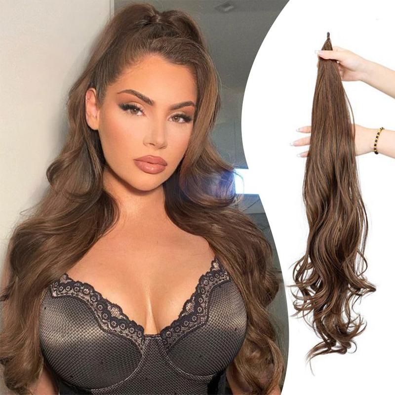 Ponytail Extension Flexible Wrap Around Hair Piece  Long Wavy Curly Hair Extensions for Women
