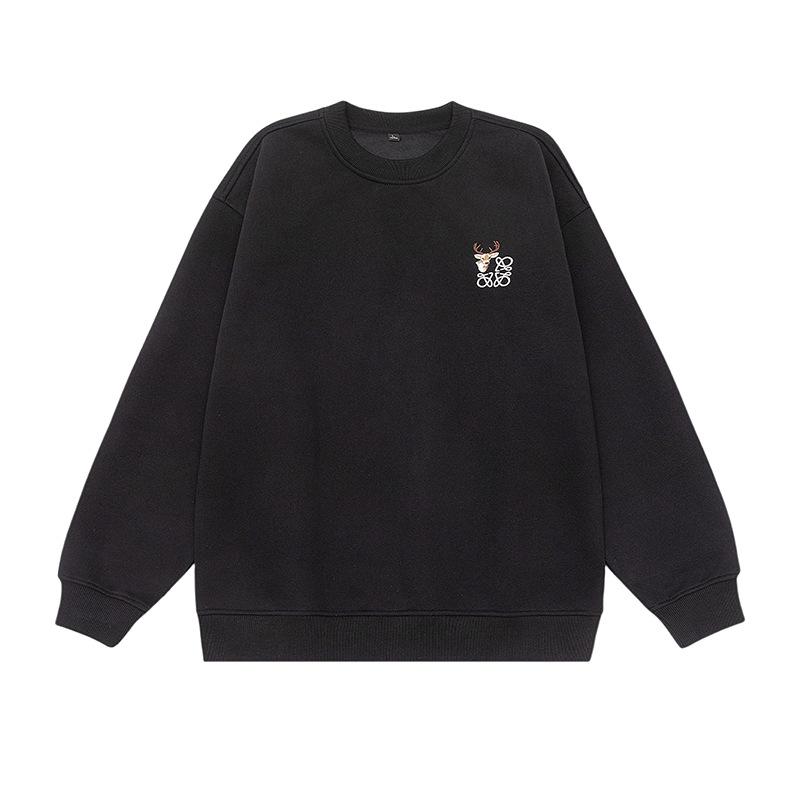 Simple Embroidery Small Pattern Long-sleeved Sweater Men's Autumn Shoulder-length Sleeves Loose Casual Top