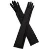 Women Flapper Gloves Matching Costume Classic Adult Black Opera Elbow Wrist Stretch Satin Finger Long Gloves