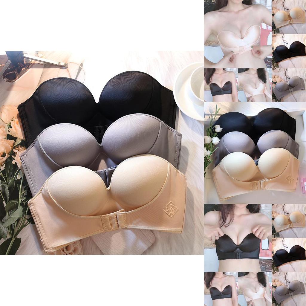 Unsichtbare Unterwäsche, BH mit Vorderverschluss, ultraweiches, trägerloses, nahtloses Bralette für alle Anlässe