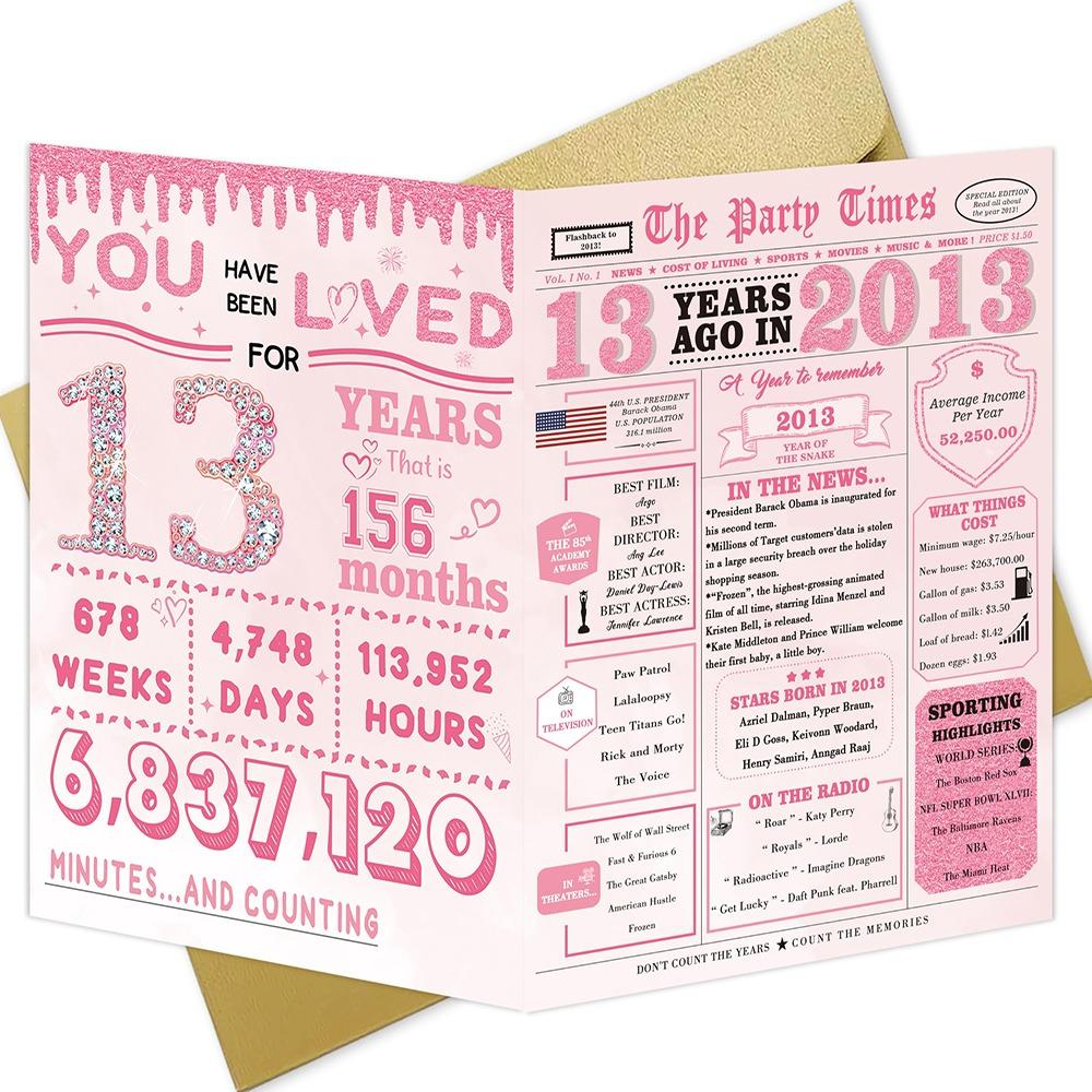 

Newspaper Design 16th Birthday Card Sweet Pink Birthday Decorations Photo Props Happy Birthday Birthday Greeting Card