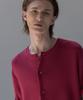 Dekkoloso Panel Rib Short Sleeve Summer Round Cardigan [Deep Pink]