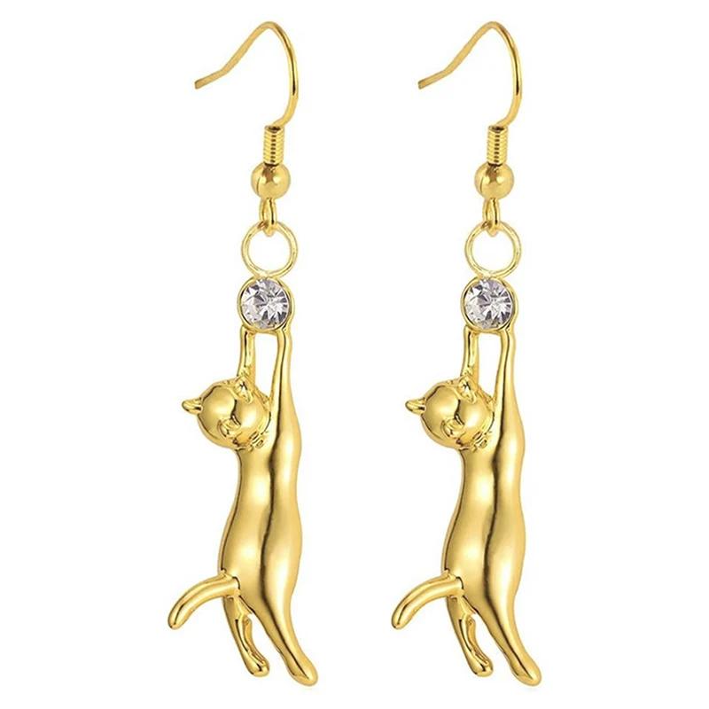 CAOSHI Newly Designed Cute Cat Earrings for Women Unique Dainty Engagement Accessories Party Birthday Beautiful Jewelry Gift