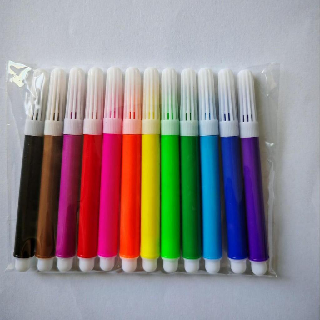 Kids' DIY Doodle Mini Colored Pencils & Watercolor Brush Set - 4/6 Colors