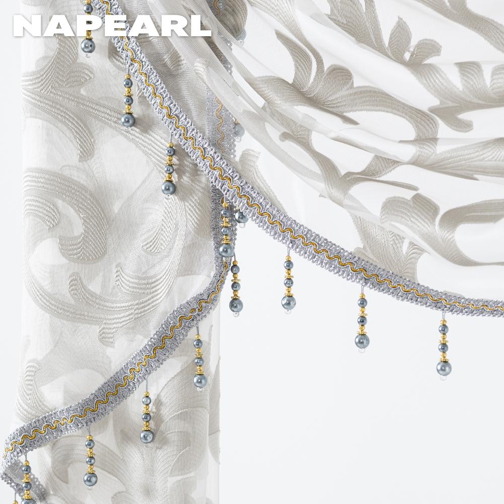 1PZ NAPEARL Nastro Pieghettato a Tirare Colorato Tenda in Tulle Stile Semplice Spessa Trasparente Tenda da Finestra Per Soggiorno Cucina Decorazione Casa