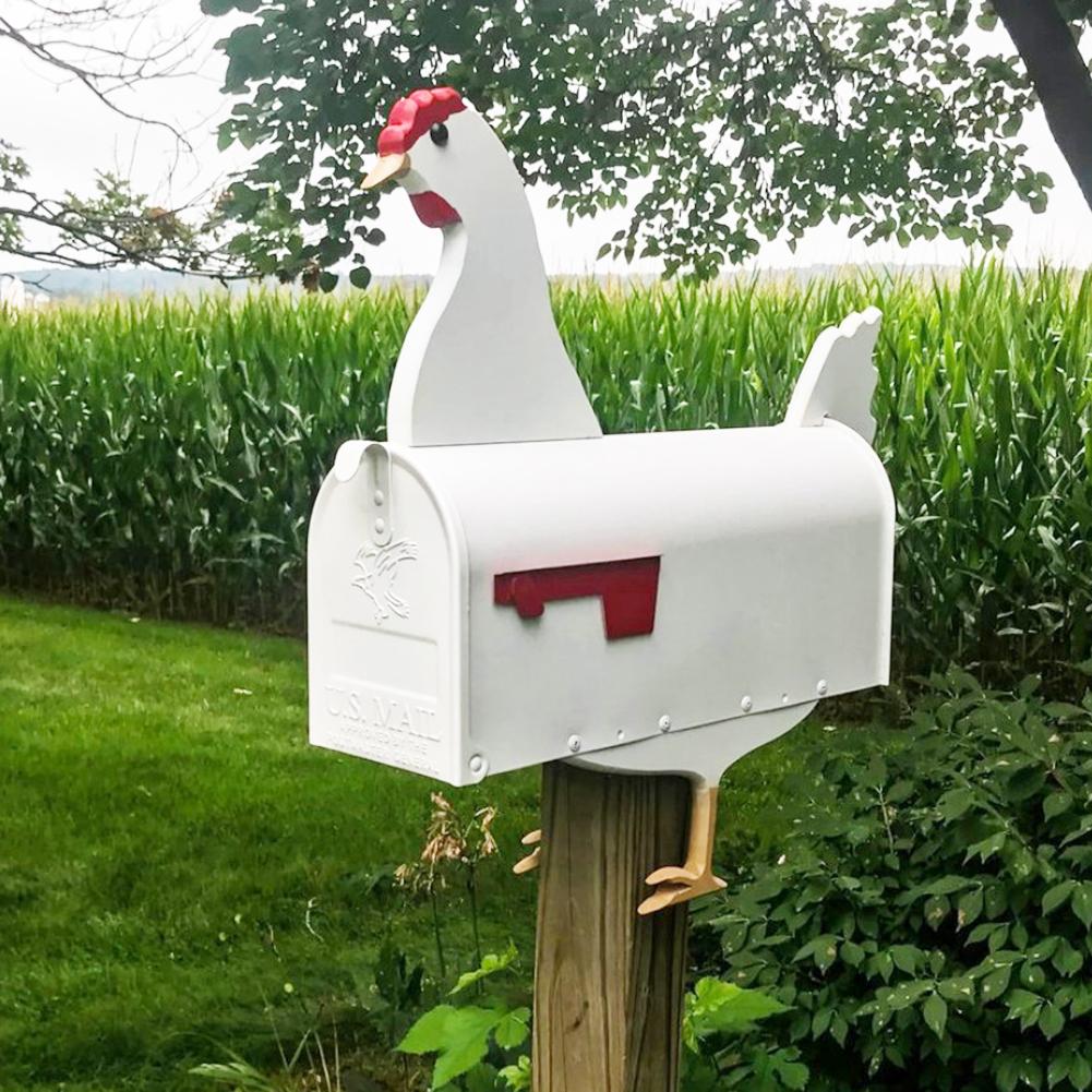 Metal Animals Post Box Weatherproof Horse Cow Chicken Shape Mailbox Accessories Yard Garden Decor Ornament Outdoor Decoration