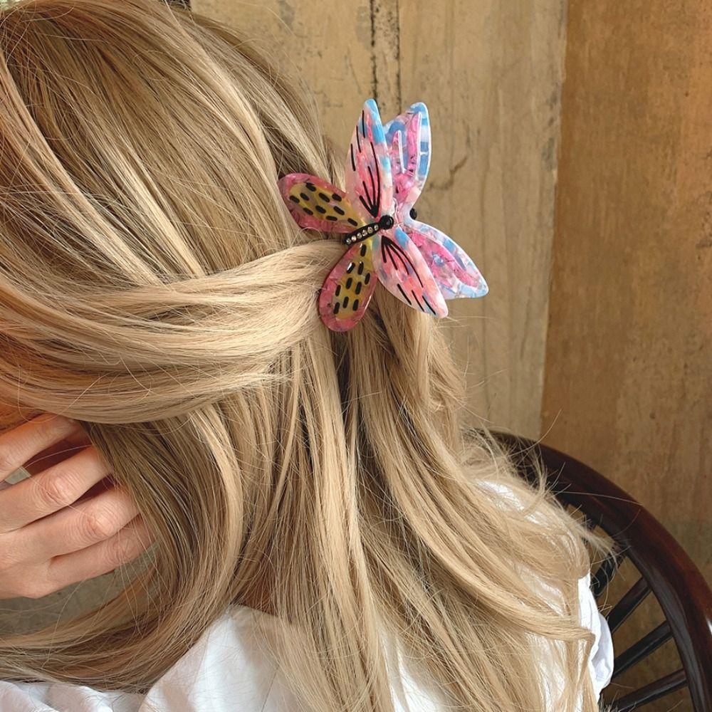 Korean Style Butterfly Acetate Hair Claw Sweet French Shark Clip Hair Accessories