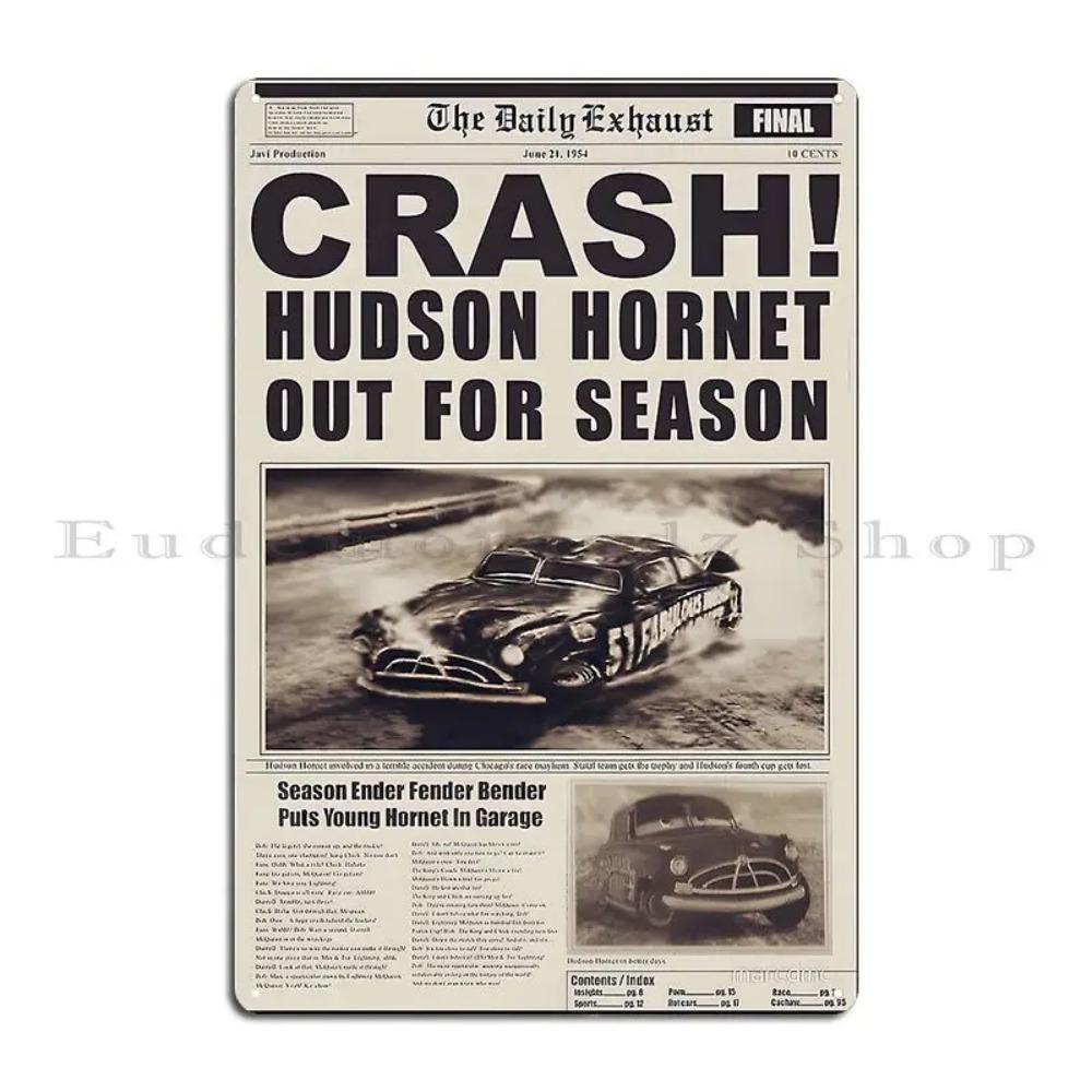 CrashHudsonHornet Crash Hudson Leggenda Vespa Poster Targhetta Metallica - Stampa Obiaadylej, Decorazione Segno in Latta per Bar/Cinema