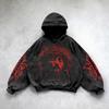 Retro Gothic Graphic Print Hip Hop Hoodie for Men Y2k Grunge Punk Casual Loose Pullover Women Streetwear Sweatshirt Hoodies