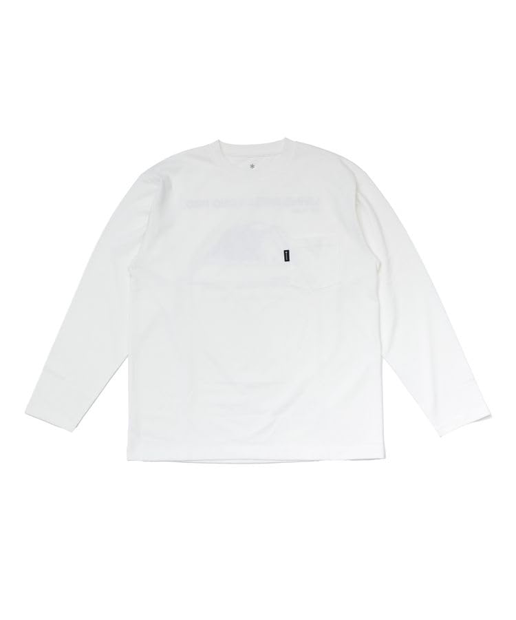Snow Peak Living Shell Long Pro. L/S T-shirt EC-TS-25AU013, Cut and Sew, Long Sleeve T-shirt, Men's and Women's, White, Size M