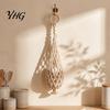 Kitchen Countertop Space Saver Handwoven Cotton Rope Storage Mesh Bag, Wall-Mounted Bohemian Style Organizer, Hand Woven Produce Basket Breathable