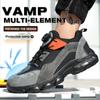 Rotating Buttons Safety Shoes Men Waterproof Work Boots Men Anti-smash  Anti-puncture Protective Shoes Steel Toe Boot Winter