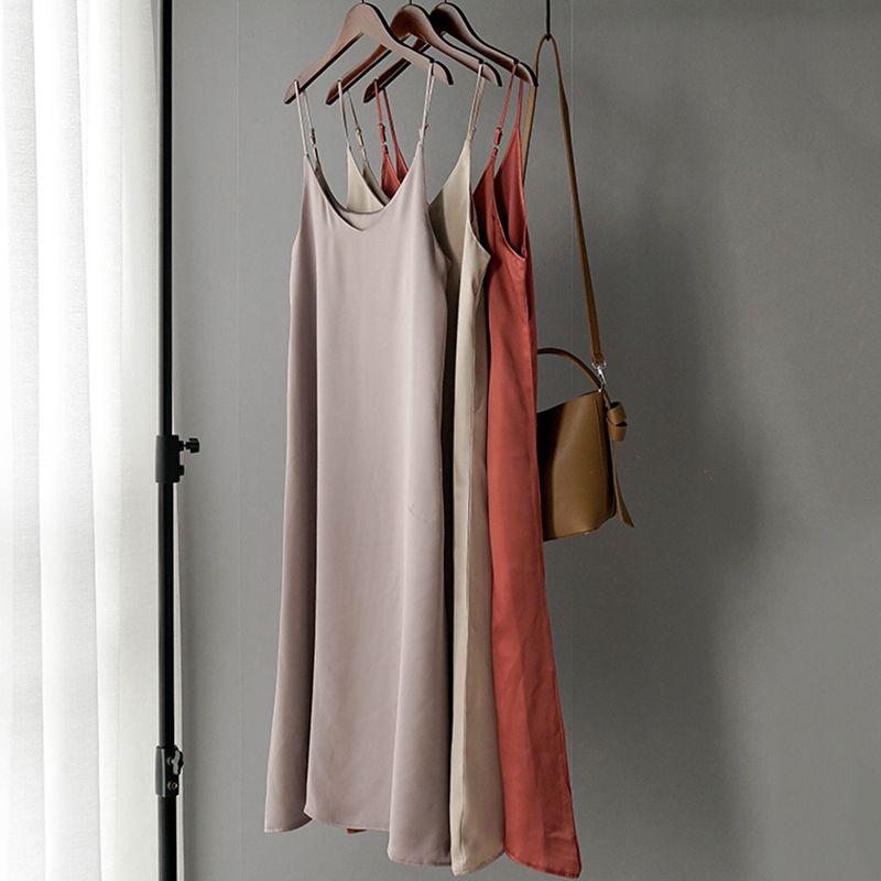 Elegant Women Satin Silk Slip Dress With Soft Touch For Casual And Cocktail Occasions