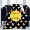Baseball Throw Blanket for Bed Couch Sofa Living Room Decor Soft Warm Lightweight Flannel Blanket Ball Sport Theme Print Blanket