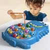 Imitation Magnetic Dinosaur Fishing Plate Toys Play Rod Game Toys For Children Baby Montessori With Rod Kids Educational Gift