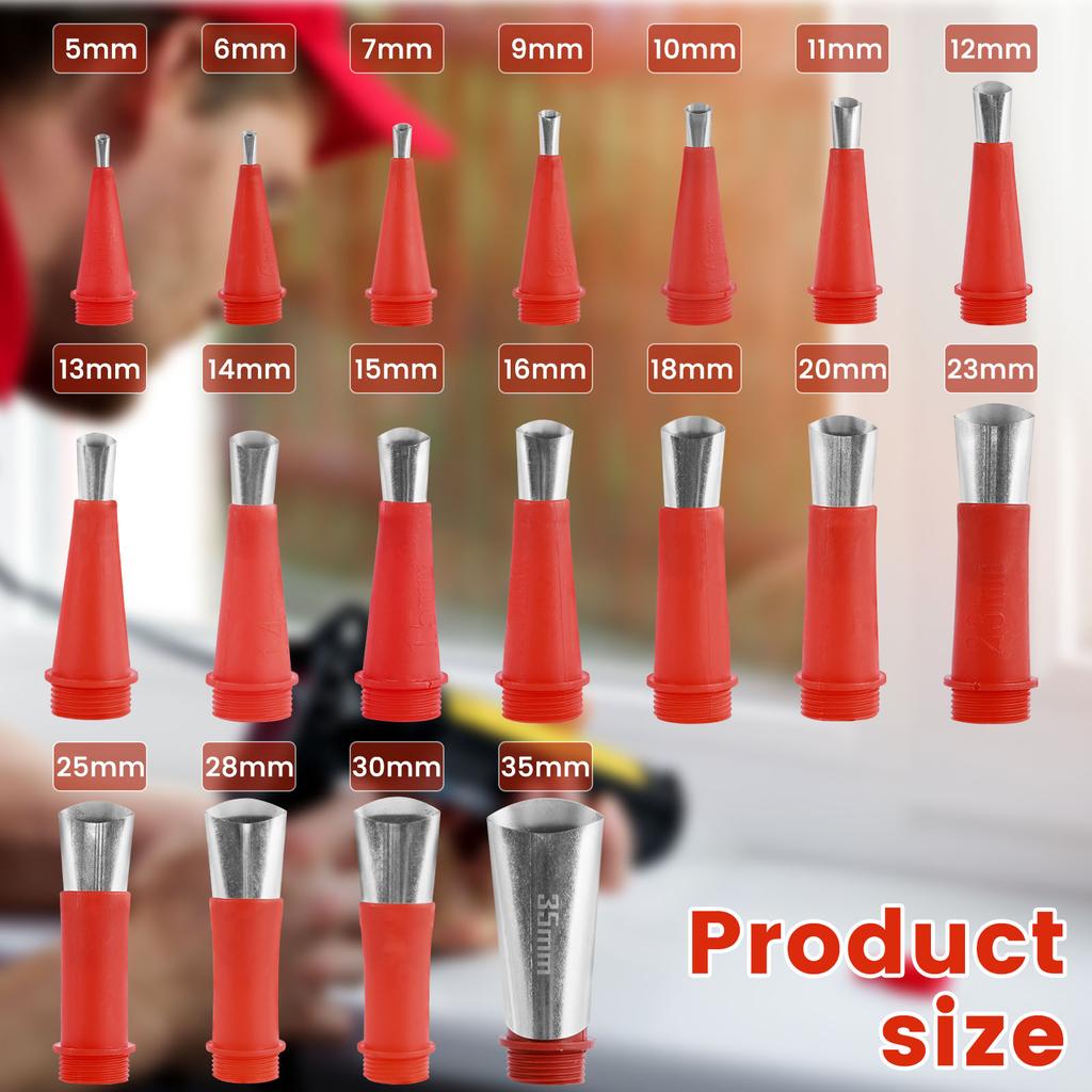 28/32Pcs Caulking Finisher Kit Caulking Nozzle Tips Tool Kit with Connector and Grout Scraper for Bathroom Kitchen Doors