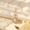 Women's Titanium Steel Rotatable Flower Necklace - Fashionable, Simple, Versatile Clavicle Chain Jewelry.