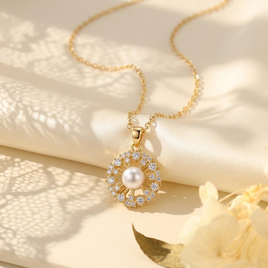 Women's Titanium Steel Rotatable Flower Necklace - Fashionable, Simple, Versatile Clavicle Chain Jewelry.