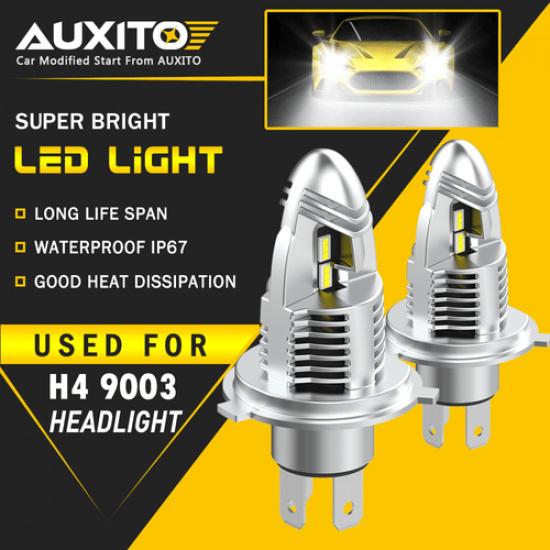 2X H4 9003 HB2 LED Headlight Bulbs Kit High Low Beam Bright 6000K White Q10 EOA