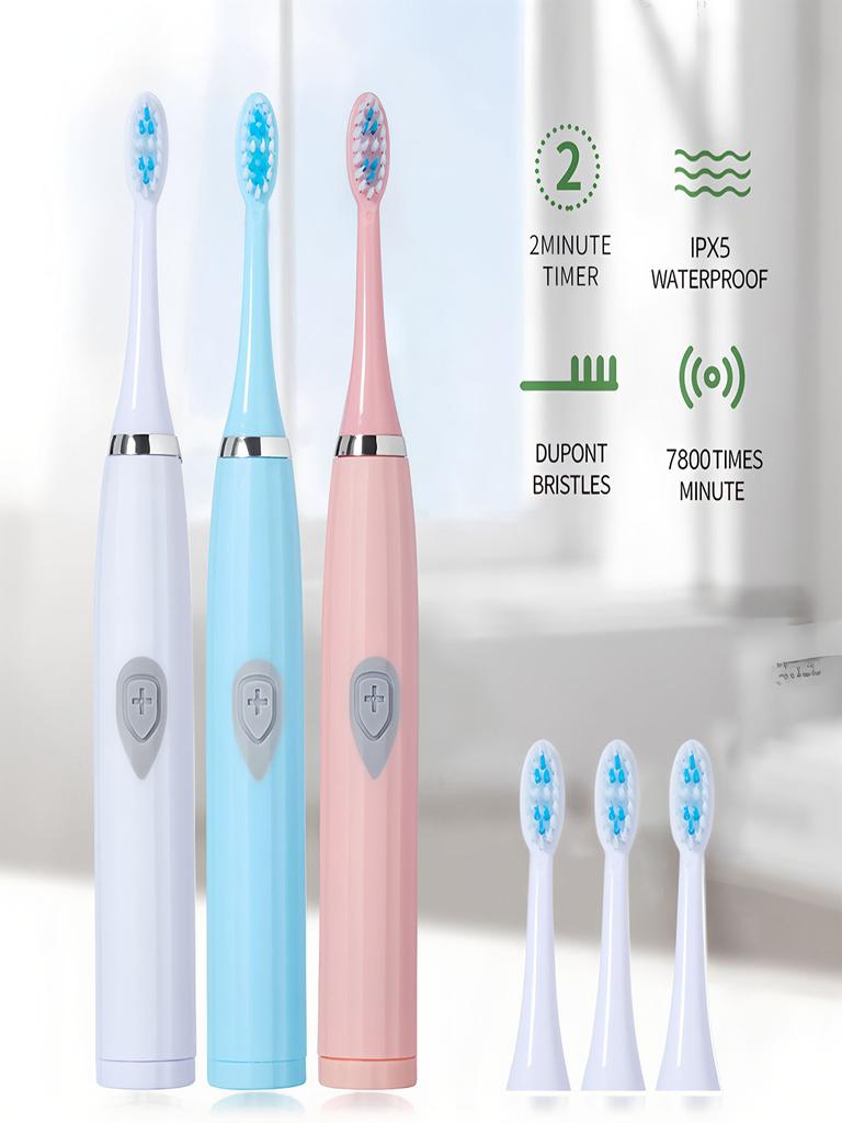 Electric toothbrush adult automatic sonic set, suitable for both men and women, suitable for family or travel, brush head