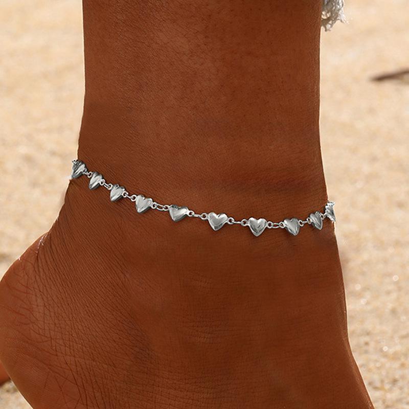 

Stainless Steel Heart-shaped Handmade Non-fading Anklet for Women
