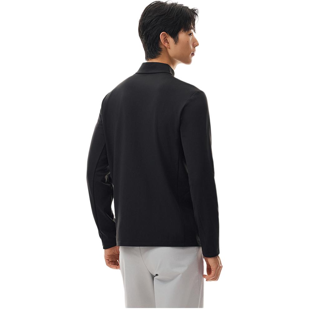 Anta Training Series Sports Elastic Business Casual Half High Neck Zip Long Sleeve Knit Top Men tops 152617403-4