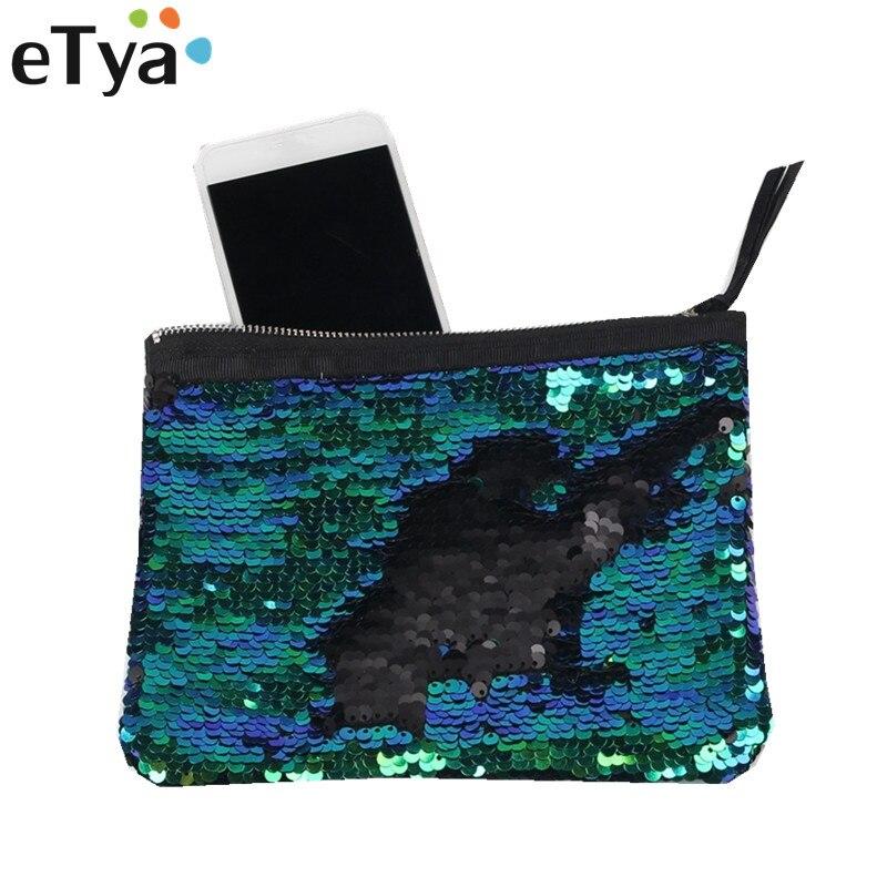 eTya новая женская косметичка с блестками клатчи блестящая вечерняя сумка модный женский — фото 2