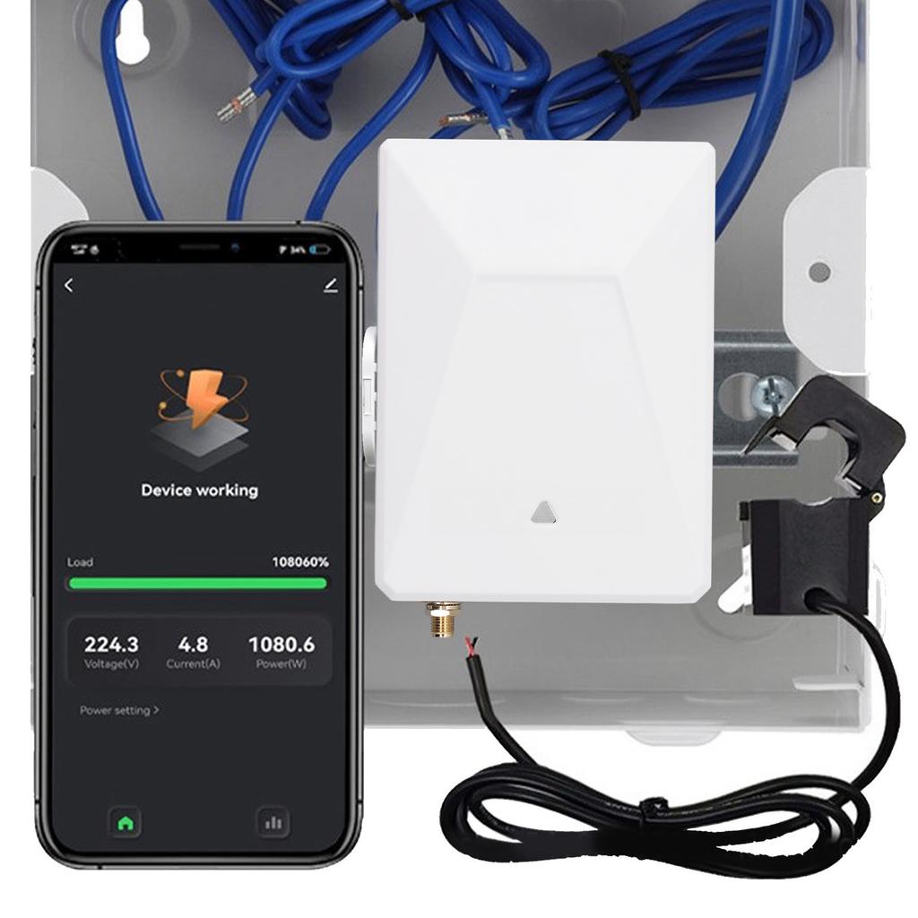 Smart Home Energy Monitor, AC90-277V 2.4G WIFI 3 Phase 4 Wire Bidirectional   Electricity Monitor with 16 X50A 3 X300A Sensors for Real-Time Electri