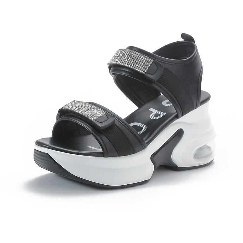 

Летние туфли на платформе, женские босоножки на высоком каблуке, модные праздничные брендовые шикарные женские туфли для вечеринок 8 см, современные босоножки, черные, белые 34 чёрный