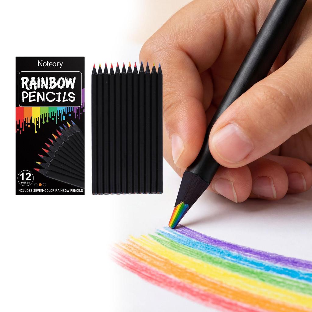 Noteory Multi-Color Rainbow Pencil for Doodling and Painting