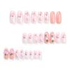 Fresh Pink Peach Gemstone Manicure Tips - New Xiaohongshu Style Wearable False Nails