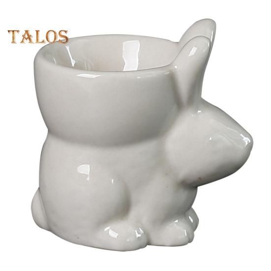 Керамическая подставка для яиц в виде кролика, подставка для яиц в виде кролика, декор для стола для завтрака, подставка для яиц всмятку, кухонная утварь, пасхальное украшение белый